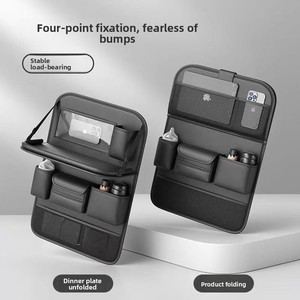 Universeller Nappa Faltbarer Leder-Autositz-Organizer Hängetasche Aufbewahrungsregal Rücksitz-Aufbewahrungsbox Rückenlehnen-Organizer mit Tisch - Product Image 3