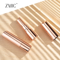 Mini Tubes de Rouge à Lèvres de Luxe Dorés 3g, Contenants Ronds Vides pour Baume à Lèvres Teinté, Emballage Personnalisé en Plastique Rechargeable pour Crème à Lèvres à Torsion