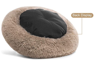 Lit pour animaux de compagnie rond en peluche écologique imperméable pour chien et chat avec housse amovible Lit douillet de luxe pour un sommeil profond