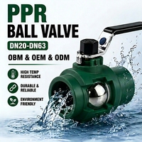 Système d'alimentation en eau chaude et froide, usine OEM ODM, robinet à bille en laiton chromé, raccord de tuyau PPR DN20-63, vanne à bille PPR