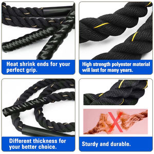 Corde de combat d'exercice d'entraînement en nylon de 2.8 mètres avec logo personnalisé Corde à sauter lourde avec corde à sauter lestée - Product Image 4