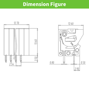 Bloques de terminales de paso de 2,54mm, conector eléctrico push-in para pcb 6A - Product Image 3