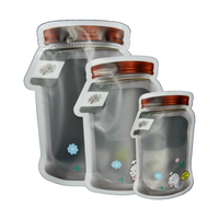 Sachet refermable découpé en forme de pot avec fenêtre transparente pour l'emballage de grains de café, fruits secs, thé, épices et stockage en garde-manger