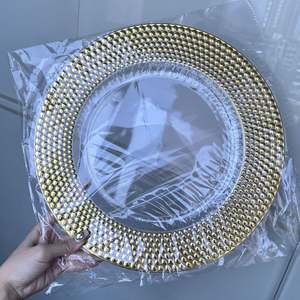 أطباق تقديم بلاستيكية ذهبية وفضية بتصميم الشعاب المرجانية مقاس 13 بوصة، أطباق عشاء للمطاعم، أدوات مائدة لحفلات الزفاف وأعياد الميلاد وديكور الطاولات - Product Image 5