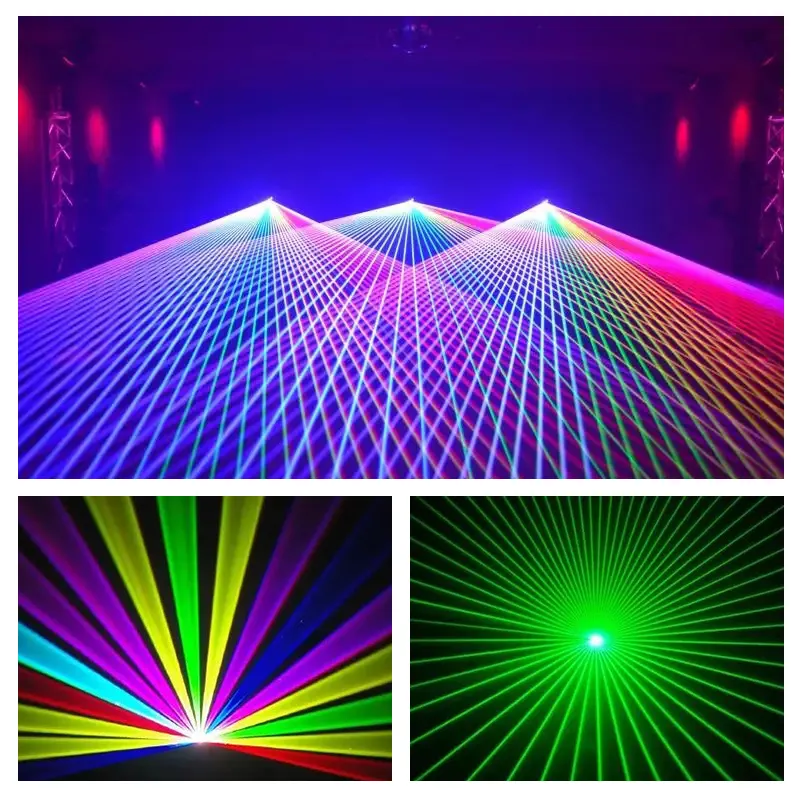 50W RGB Laser Projetor Palco Animação Luz 40Kpps ILDA Pequeno Feixe Full Color