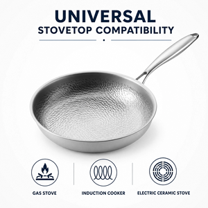 Wok <span class=keywords><strong>de</strong></span> <span class=keywords><strong>Titanio</strong></span> sin Químicos, Cocina Saludable, Sin Revestimiento Antiadherente, Libre <span class=keywords><strong>de</strong></span> PFOA y PTFE, Utensilio <span class=keywords><strong>de</strong></span> Cocina para Saltear - Product Image 6
