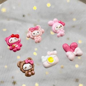 Accessori per Unghie a Forma di Orsetto Cartoon, Decorazioni Tridimensionali Carine a Forma di Coniglio, Fotocamera, Fiocco e Orecchie, Accessori in Resina Fai-da-Te per Unghie - Product Image 4