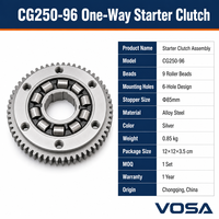 Accessoires moto Embrayage à roue libre pour système de transmission moto CG250-96 Corps d'embrayage de démarreur 9 billes à six trous