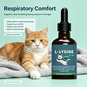 Gouttes de lysine personnalisées avec logo de marque pour le soutien antiviral du virus de l'herpès félin chez les chats - Product Image 2