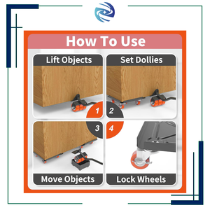 Высококачественная белая стальная тележка для мебели с утолщенными колесами и L-образным краем - Product Image 4