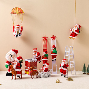 Handmade Santa Claus leo thang với đồ chơi điện leo hạt Đồ chơi điện leo ống khói quà tặng giáng sinh - Product Image 4