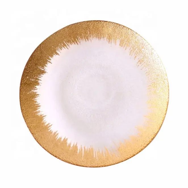 golden glass charger plates for wedding and events 13 inches charger plates