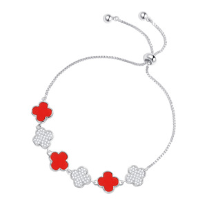 Bracelet Fleur en Zircon, Alliage de Zinc, Sertissage Pavé, Accessoire Quotidien - Product Image 3