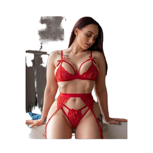 Penyedia grosir Set Lingerie spandeks wanita pakaian dalam Bra renda hitam Floral pakaian tidur Label pribadi wanita seksi - Product Image 2