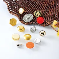 Custom Gold Logo Studs Rivets, Metal Clothes Button