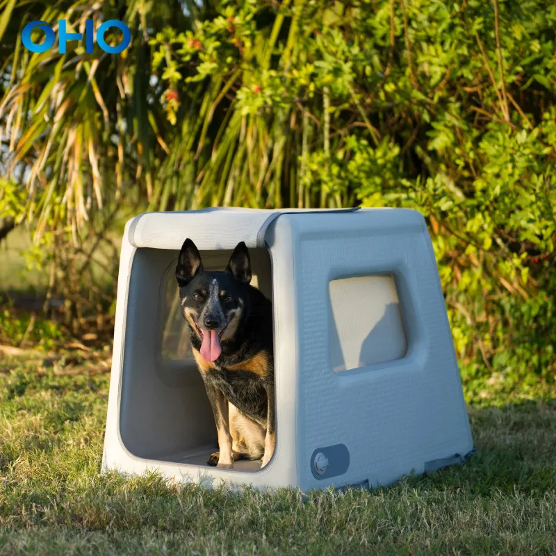 नए डिज़ाइन के फ़ोल्ड करने योग्य कुत्ते केनेल, इन्फ्लैटेबल बड़े आउटडोर यात्रा वॉटरप्रूफ पालतू पिंजरे