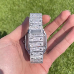 Hochwertige Luxus-Moissanit-Uhr, personalisierte Iced-Out-Uhr als Geschenk, Großhandel direkt ab Werk, Iced-Out-Mechanikuhren im Hip-Hop-Stil - Product Image 4