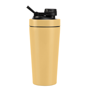 Mezclador de botellas de proteína personalizado a precio de fábrica, agitador de gimnasio de acero inoxidable de metal, taza de fitness al por mayor - Product Image 1