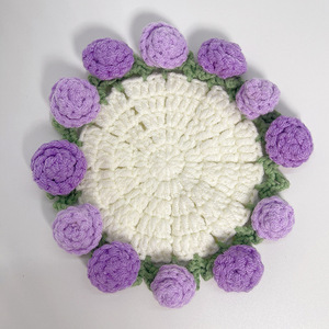 Posavasos Personalizados al por Mayor, Regalos Promocionales, Posavasos de Lujo, Lindos Posavasos Tejidos a Crochet con Flores, Rosas y Girasoles - Product Image 4