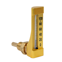 Thermomètre en verre en forme de V, jauge de température industrielle mécanique, jauge de température en V