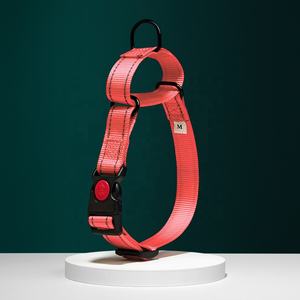 Verstelbare Reflecterende Nylon Training Hondenhalsband Martingale Dubbele Ring Afsluitbare Hondenhalsband - Product Image 1
