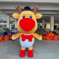 Costume gonflable en peluche de Père Noël, Bonhomme de neige, Arbre de Noël, Renne, dessin animé, pour adulte unisexe, accessoire de spectacle, ODM