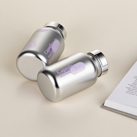 Versilberte Luxus-Glaskapsel-Flaschen für Nahrungsergänzungsmittel 150ml 200ml 250ml Bernsteinfarbener Gesundheitsbehälter mit Individuellem Logo