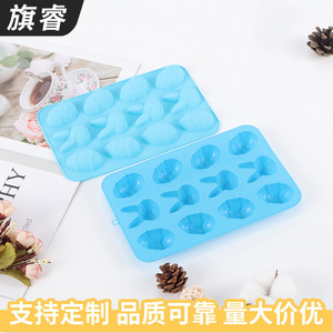 Silicone Easter Egg Chocolate Mold 12 Cavities Rabbit Shape Lake Blue Baking Tools Cake Decoration Mold - Product Image 4