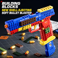Jouet de construction DIY, kit de modèle de pistolet à briques éjectables, jouet éducatif à assembler pour garçons, cadeau d'anniversaire