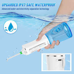 Idropulsore Dentale Elettrico Portatile IPX7 Impermeabile, Ricaricabile USB, con 5 Livelli di Pressione e Ugello a 360° - Product Image 3