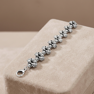 กำไลข้อมือโซ่ลายดอกไม้เงินแท้ 925 สไตล์โรแมนติก - Product Image 2