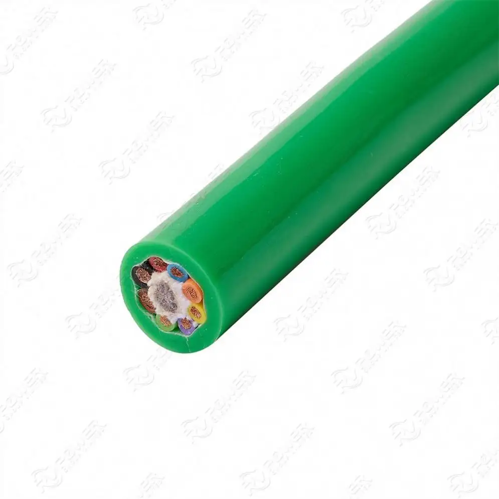 كابل مرن مستدير مسطح مسطح من النحاس 4 core AWG000 لطلاء PVC/NBR/PUR/PE TRVV للمعدات الكهروضوئية