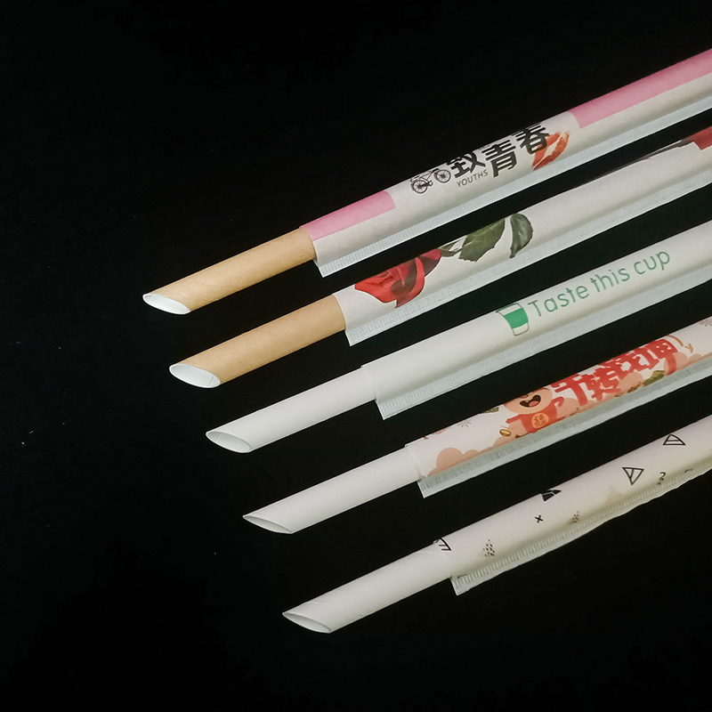 Disposable Kraft Paper Biodegradable Paper Straw with Individually Wrapped