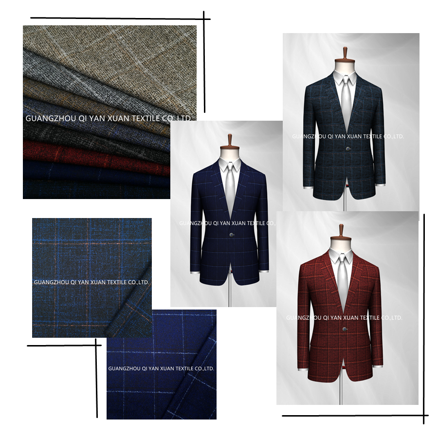 Winter New Cashmere Handle T 70 R 30 Polyester Viscose Blended British Checked Men's Jacket Suit Coat Fabric Manufacturer