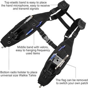 यूनिसेक्स सार्वभौमिक डबल रेडियो कंधे होल्स्टर छाती का हार्नेस नियोप्रोन वाटरप्रूफ जिपर बंद आउटडोर स्पोर्ट्स बैग फैशन - Product Image 3