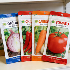 Sac d'emballage imprimé pour graines, échantillon gratuit d'usine, sac en plastique biodégradable, fermeture éclair, emballage étanche à l'humidité, toutes sortes de graines - Product Image 1