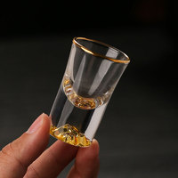 Nouveauté : Verre à shot transparent doré avec logo personnalisé, mini verre à shot
