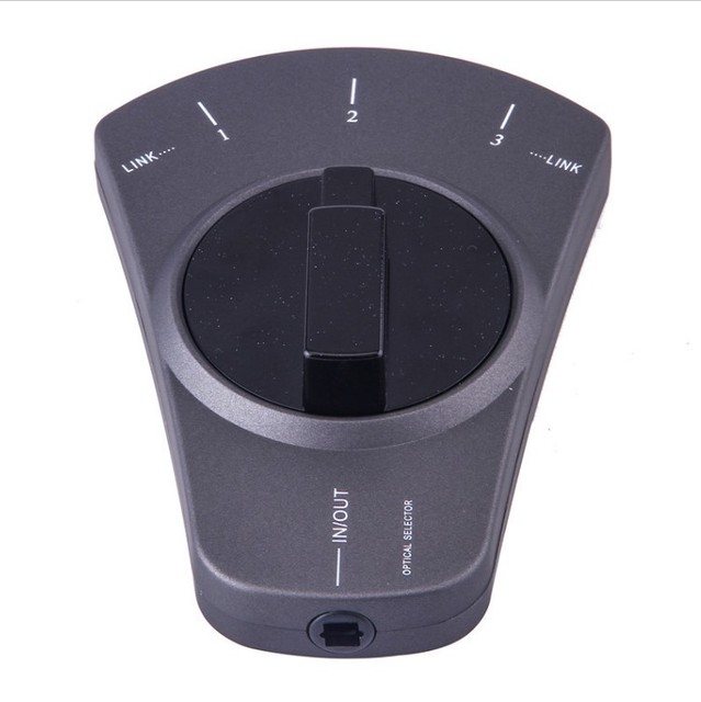 Digital 3in1 3 in 1 Optical Fiber Switcher 3 in 1 Out Fibre-optical Switcher SPDIF Toslink Adapter Selector
