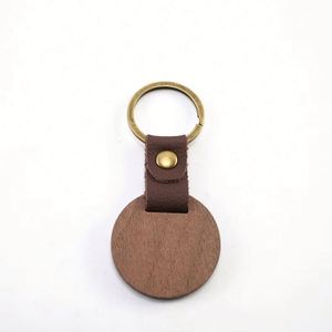 WSY896 Wholesale Wood Laser <b>Blanks</b> Key <b>Ring</b> Custom Leather Wood Key Chain DIY Wooden Keychain for Business Gift - Product Image 6
