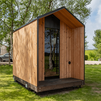 Cabine de sauna extérieure de luxe pour 4 à 6 personnes - Thermo Pine CLT, éclairage ambiant LED, salle de sauna pour la maison, le jardin et le spa en plein air