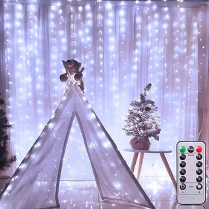 Rideau lumineux de Noël 3x3m avec télécommande - Product Image 3