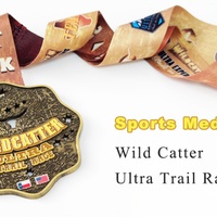 Vente en gros fabricant Médailles sportives en métal 5K 10K 3D, style antique et moderne, pour triathlon, marathon, course à pied, personnalisées Wild Catter ultra