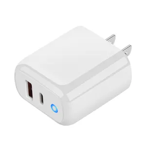 35W LED Light New Design Dual Port PD Wall Adapter Fast Charge Home Charger For Iphone 15 Pro Max