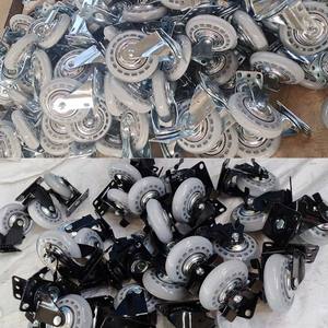 Mittelschwere 4-Zoll-Lenkrollen 100mm Transparente Schwarze PU-Polyurethan Feststellbare Trolley-Schwenkrollen - Product Image 2