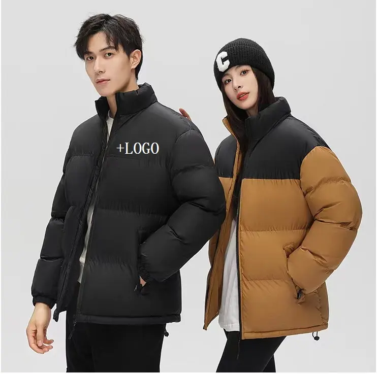 Biểu Tượng Tùy Chỉnh Dày Các Bong Bóng Của Nam Giới Phía Bắc Áo Khoác Face up Coat Nóc Bông Unisex Áo Khoác Với Eo Có Thể Điều Chỉnh