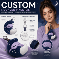 Jouet en peluche personnalisé OEM ODM, animal en peluche, mascotte, porte-clés Moonveil Mask Pal, cadeau d'entreprise pour la beauté et les soins de la peau, promotion du logo