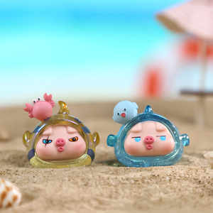 Figura de resina Yu Mo Ocean Piggy en caja sorpresa, mini juguete de cuentas del zodiaco, lindo y adorable, para niños de 8 a 13 años, regalo unisex. - Product Image 2