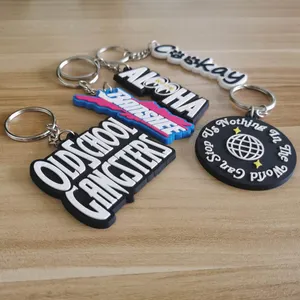 ODM OEM Custom Made Couple Gift Keychain Soft 3D Rubber PVC Key Chain Cartoon Logo PVC Keyring