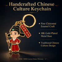 Porte-clés personnalisé en alliage émaillé avec figurine de dessin animé, plaqué or, souvenir culturel, marque OEM SHIBO, sérigraphié