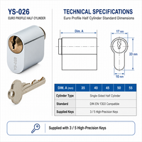 Cylindre de serrure de porte de sécurité standard européen 40 mm en laiton, fabrication OEM
